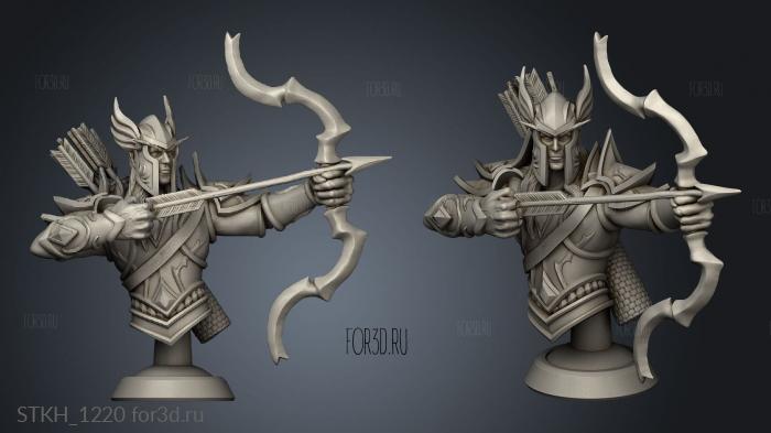 Blood Elves Archer bow stl model for CNC