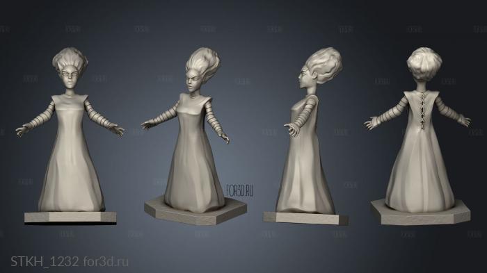 Bride frankenstein frankenstein figure stl model for CNC