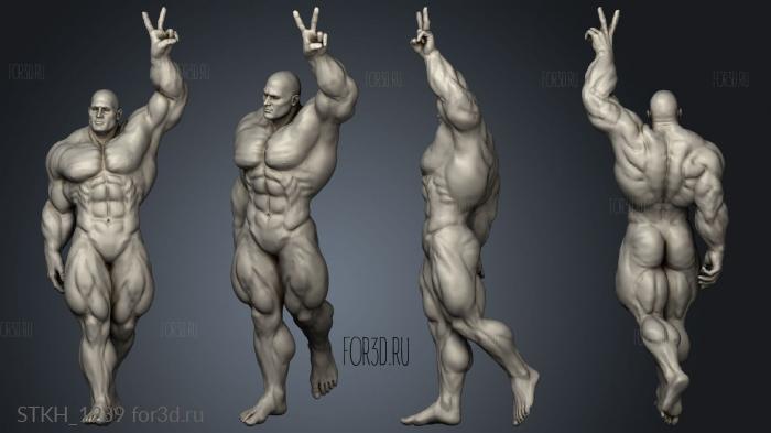 Bodybuilder stl model for CNC