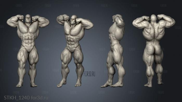 Bodybuilder stl model for CNC