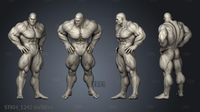 Bodybuilder stl model for CNC