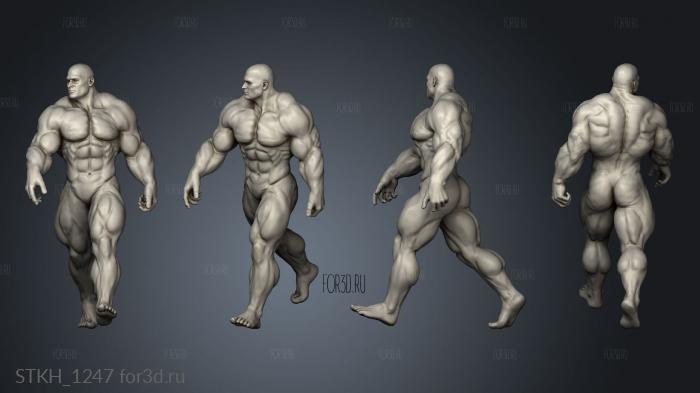 Bodybuilder stl model for CNC