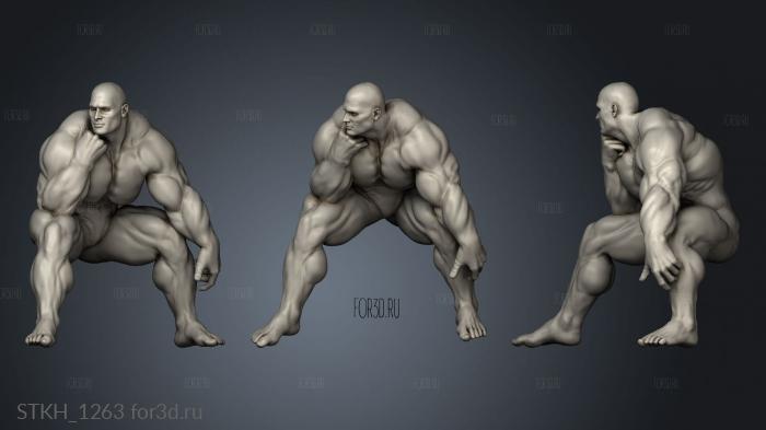 Bodybuilder stl model for CNC