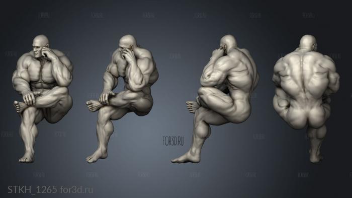 Bodybuilder stl model for CNC