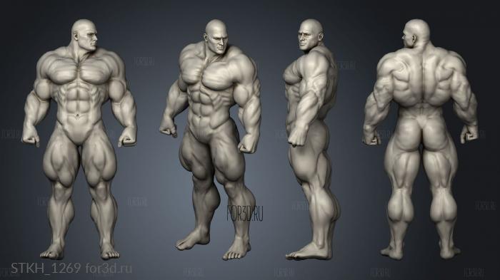 Bodybuilder stl model for CNC