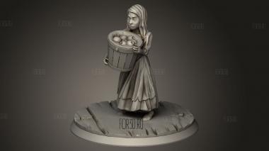 Крестьянская девушка из Темных миров 3d stl модель для ЧПУ