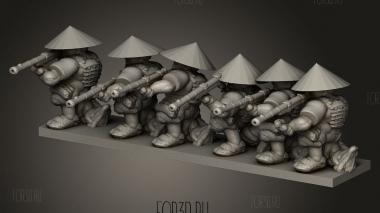 Темно-Серые Самураи-Артиллеристы 3d stl модель для ЧПУ