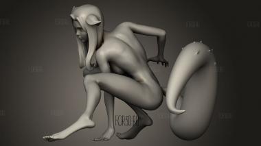 Дух Лисы хули цзин 3d stl модель для ЧПУ