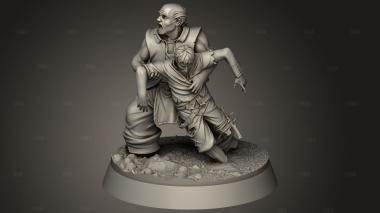 Раненый сельский житель 3d stl модель для ЧПУ