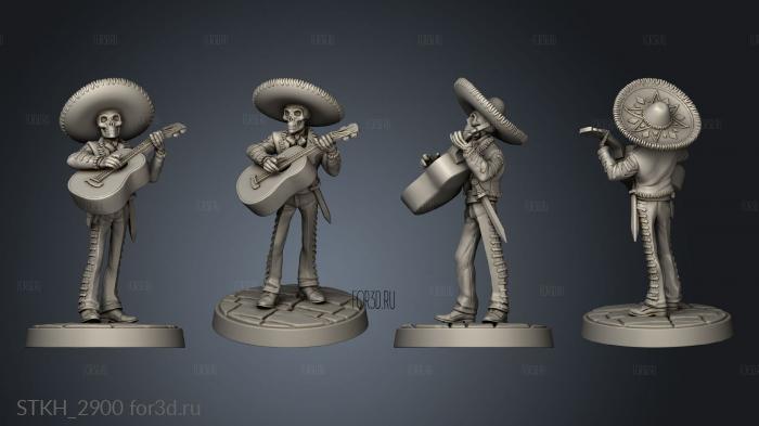 Mariachis Skeleton stl model for CNC