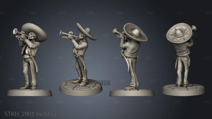 Mariachis Skeleton stl model for CNC