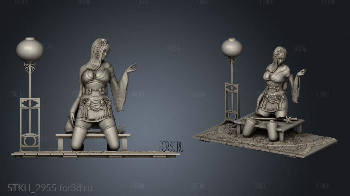 Tifa fantasy Kimono Ver stl model for CNC