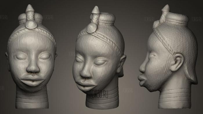 Ceramic head from Nigeria stl model for CNC