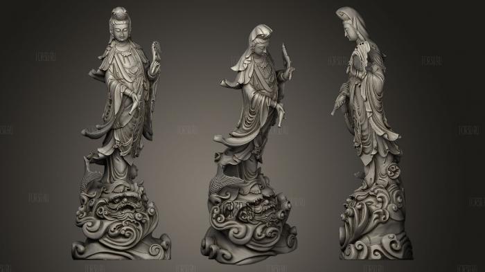 Guanyin crossing the sea stl model for CNC