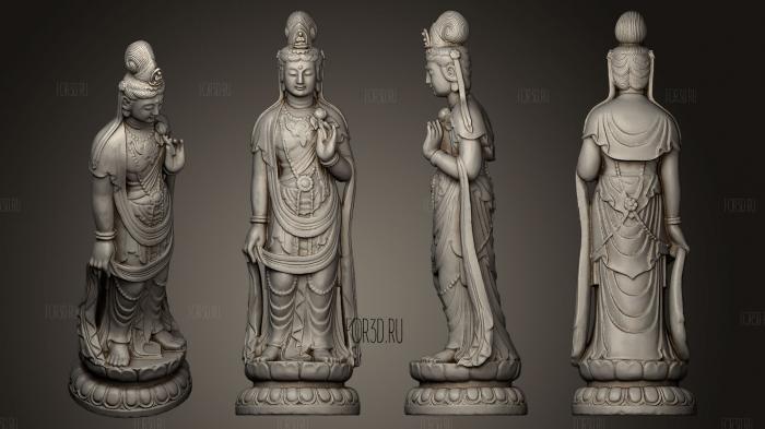 Kannon Guanyin marble statue stl model for CNC