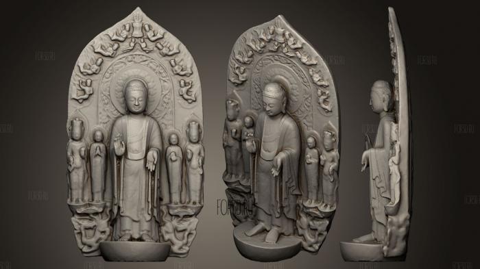 Stele with Shakyamuni and Maitreya stl model for CNC