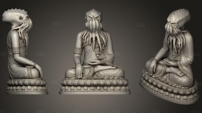 Cthuddha (Cthulhu Buddha) stl model for CNC