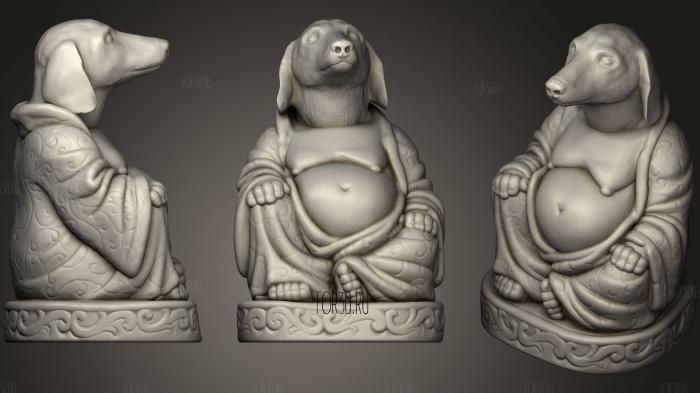 Dachshund Buddha (Canine Collection) stl model for CNC