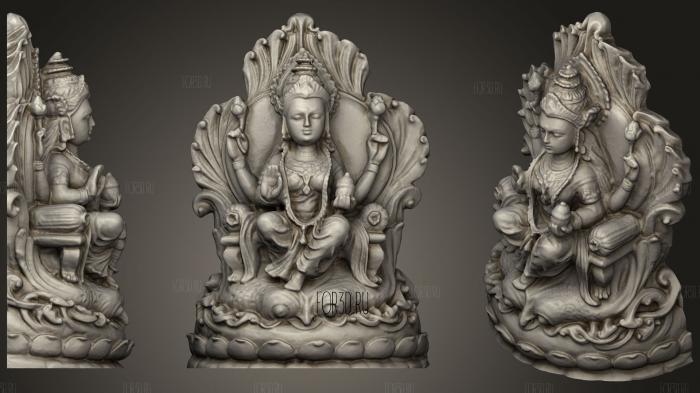 Lakshmi On A Lotus Throne2 stl model for CNC