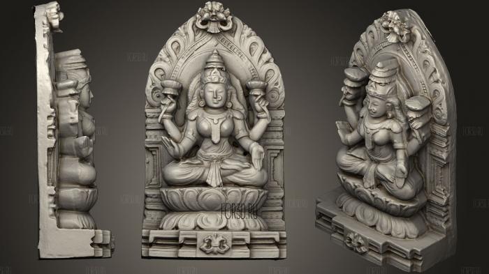 Lakshmi On Lotus Throne & Kirtimukham stl model for CNC