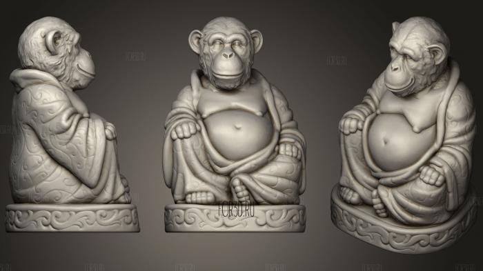 Будда обезьяны (шимпанзе) (Коллекция животных) 3d stl модель для ЧПУ