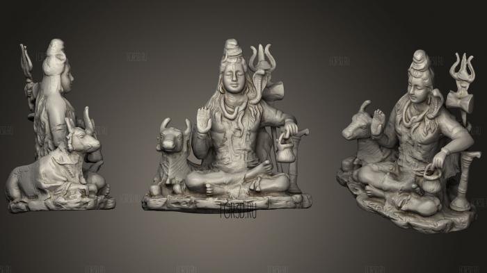 Shiva   The Lord Of Cattle Sitting In Meditation 3d stl модель для ЧПУ