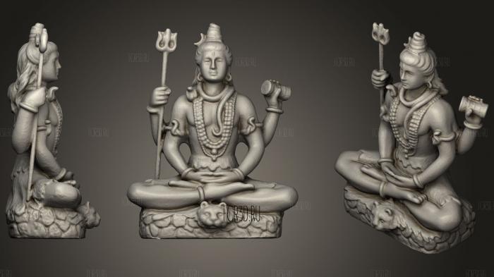 Shiva In Meditation On Tiger Skin 3d stl модель для ЧПУ