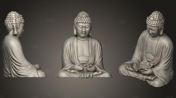 Сидящий Будда с цветком Лотоса 3d stl модель для ЧПУ