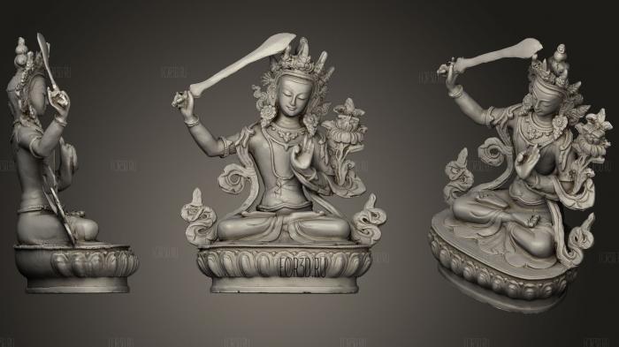 Скульптура Бодхисаттвы Манджушри 3d stl модель для ЧПУ