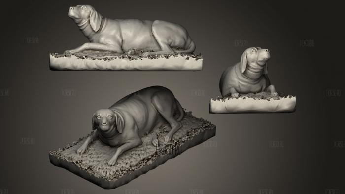 Собака -скульптурное надгробие. 3d stl модель для ЧПУ