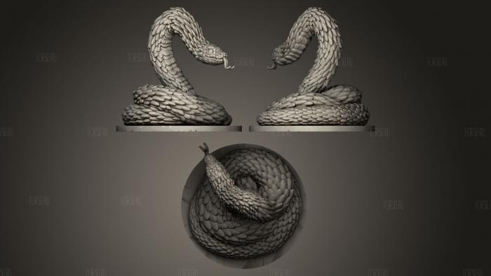 Гигантская змея в круглой позе 3d stl модель для ЧПУ