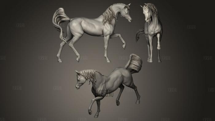 Horse sculpture plaing walk stl model for CNC
