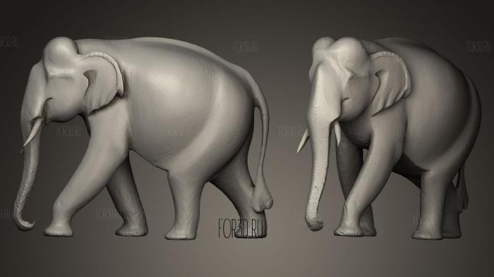 Индийский слон деревянный 3d stl модель для ЧПУ
