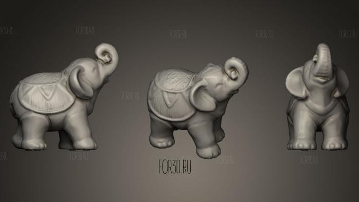 7 Inch Tall Porcelain Elephant 3D stl model for CNC