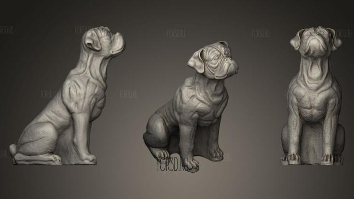 Скульптура собаки-боксера 3d stl модель для ЧПУ