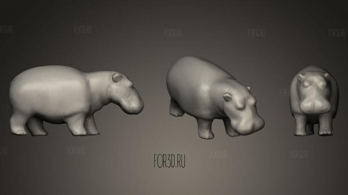 Hippopotamus figure 3d stl модель для ЧПУ