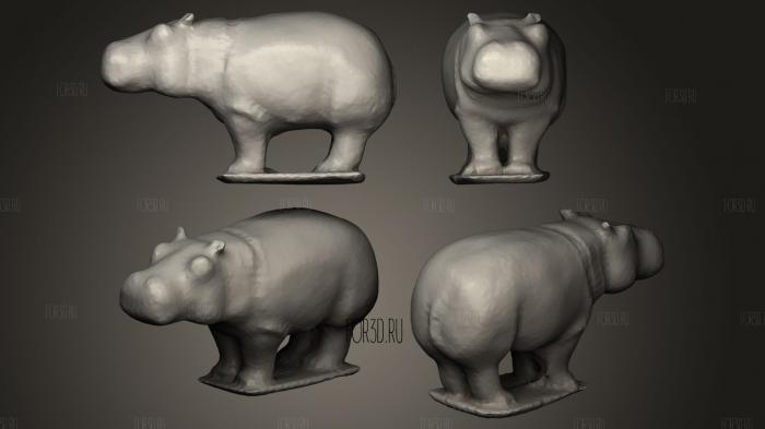 Hippopotamus statue 3d stl модель для ЧПУ