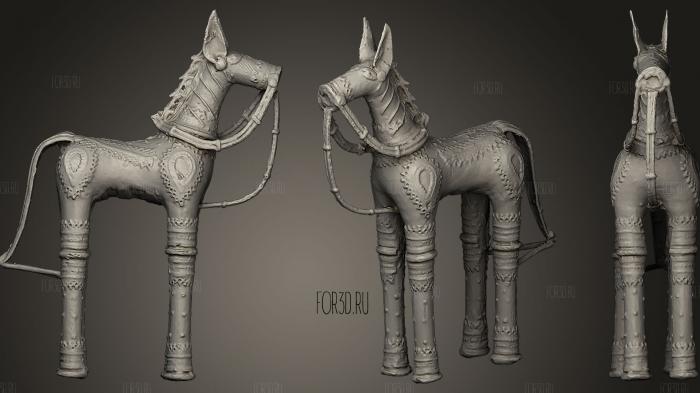 Metal horse figurine stl model for CNC