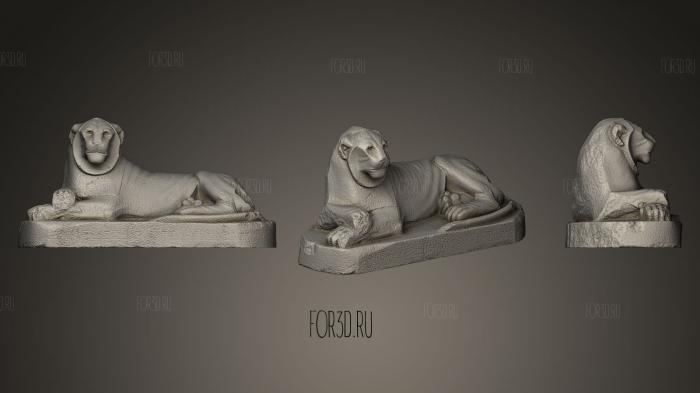 Red granite lion of Amenhotep III Polycam stl model for CNC