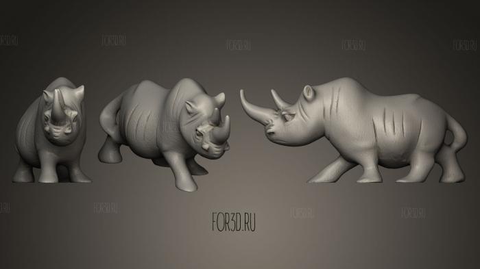 Rhino Sculpture 3D_2 stl model for CNC