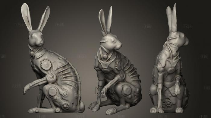 Steampunk Rabbit Figurine stl model for CNC
