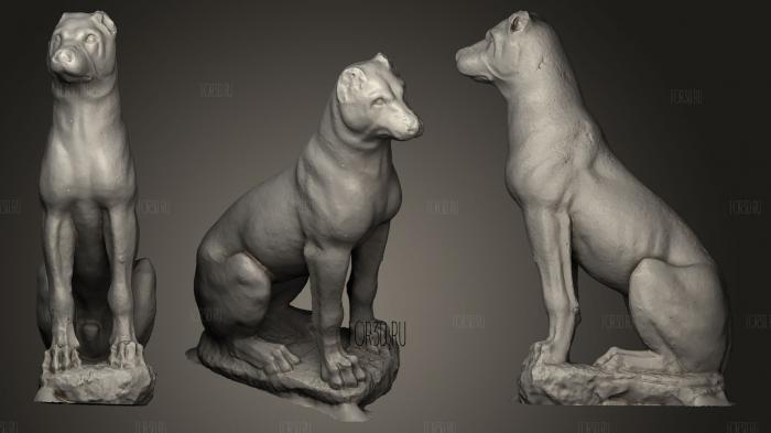 Tomb statue of a dog stl model for CNC