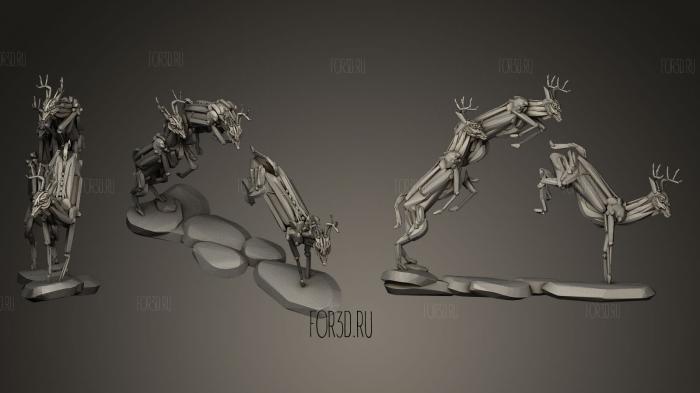 WHITETAIL DEER JUMP stl model for CNC