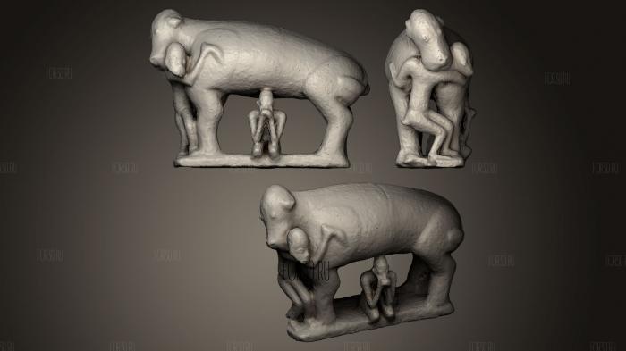 Djenne terracotta figure Mali stl model for CNC