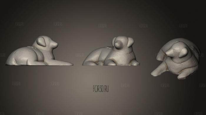 Скульптура собаки с маленькими крылышками 3d stl модель для ЧПУ
