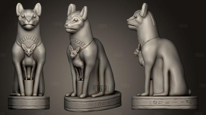 Egyptian Cat Statue stl model for CNC