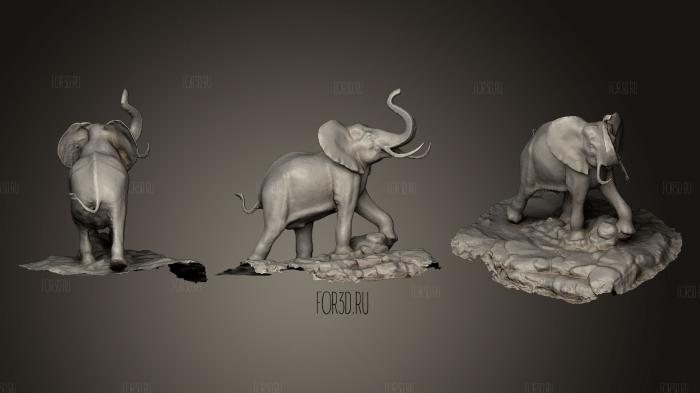 Elephant Bronze Sculpture 3d stl модель для ЧПУ