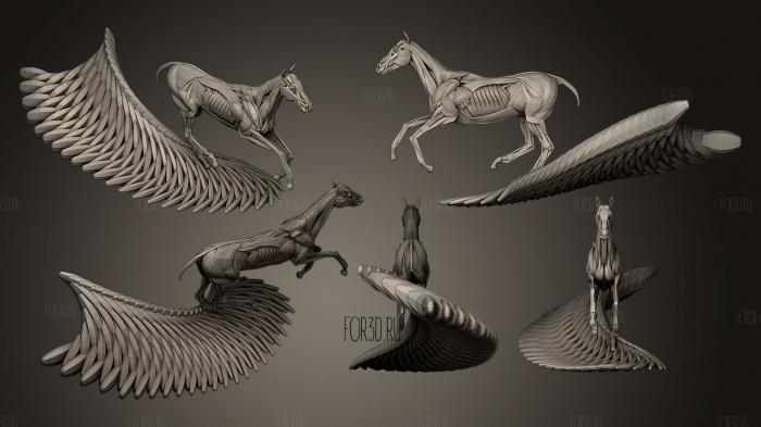 Running horse ecorche 3d stl модель для ЧПУ