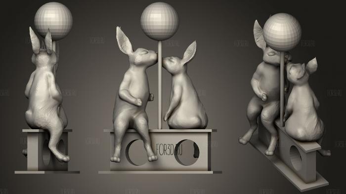 Bunnies In Love Mick And Isabella stl model for CNC
