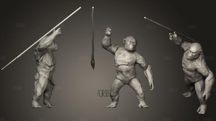 Caesar From Planet Of The Apes Inspirited (Low Poly Version) stl model for CNC
